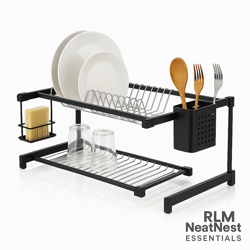 Over-the-sink adjustable dish rack